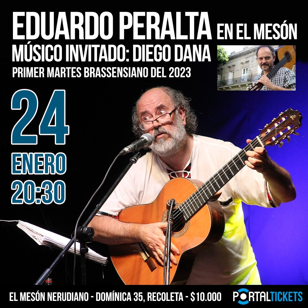 Flyer Evento EDUARDO PERALTA + DIEGO DANA EN EL MESON NERUDIANO