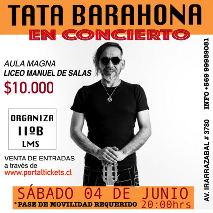Flyer Evento TATA BARAHONA EN EL MANUEL DE SALAS