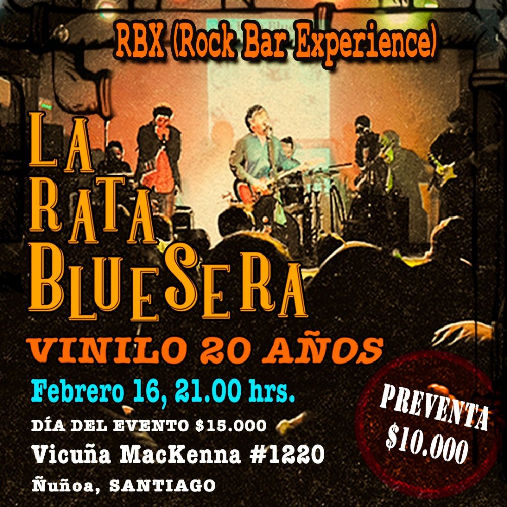 Flyer Evento LA RATA BLUESERA SPECIAL FEAT EN BAR RBX