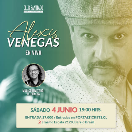 Flyer Evento ALEXIS VENEGAS EN VIVO