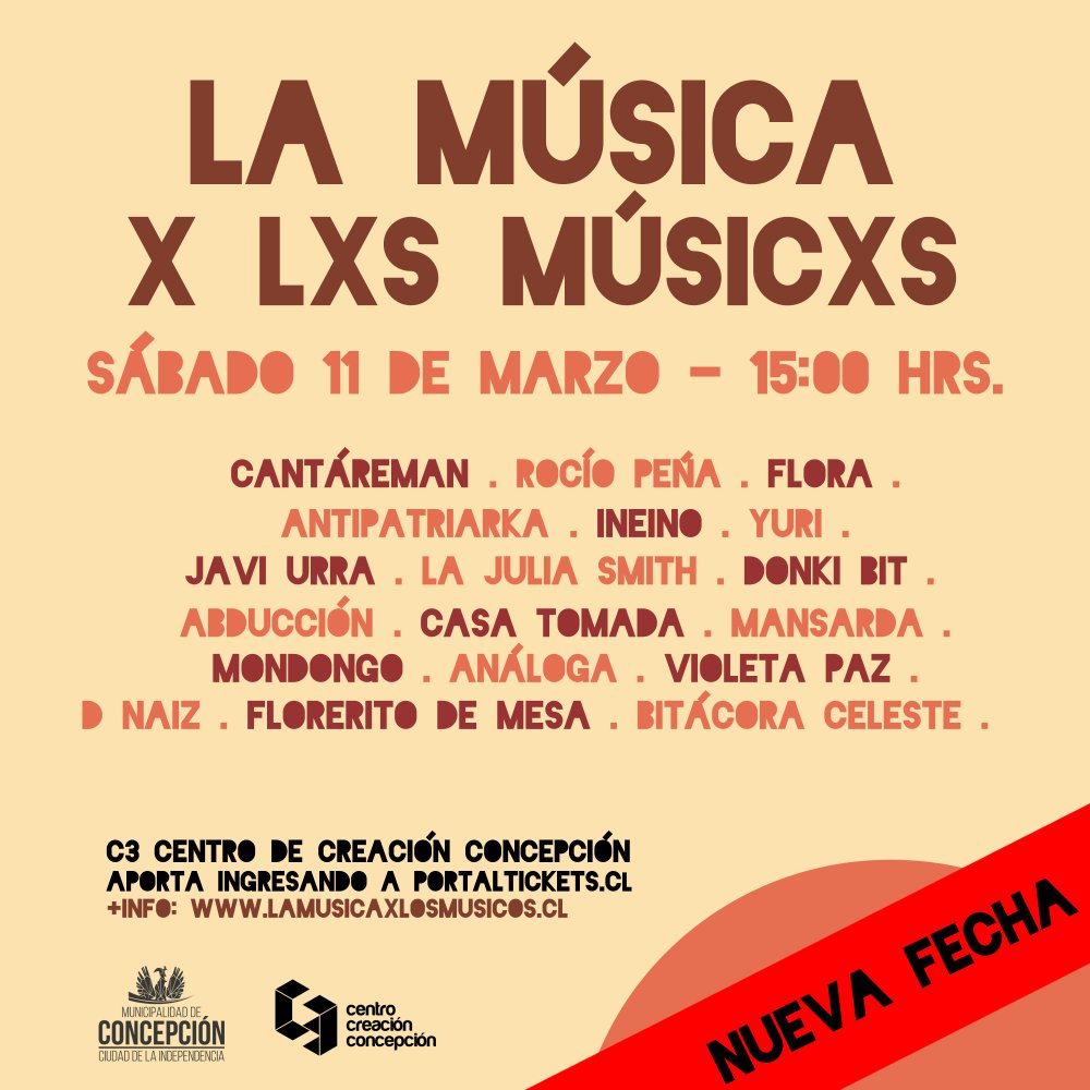 Flyer Evento LA MUSICA X LXS MUSICXS EN CONCEPCIÓN