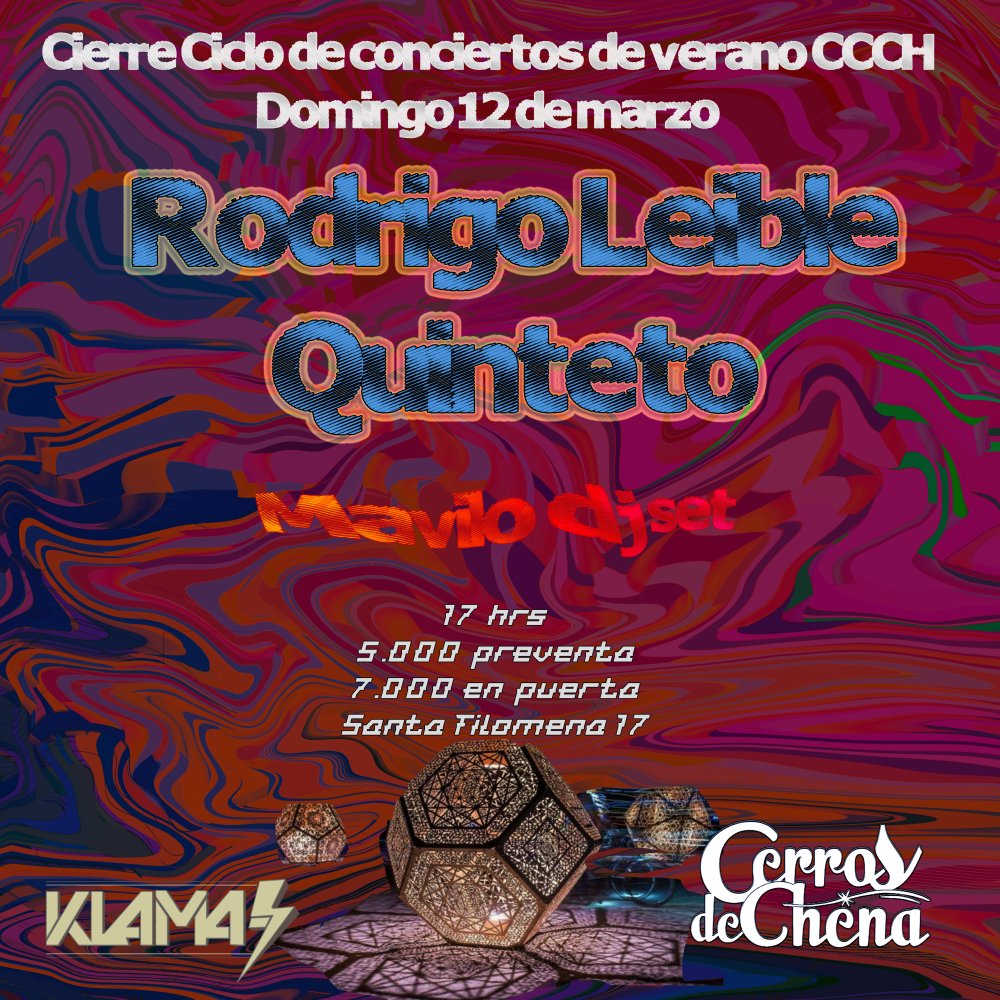 Flyer Evento RODRIGO LEIBLE QUINTETO + MAVILO DJ SET EN ⚡️KLAMA
