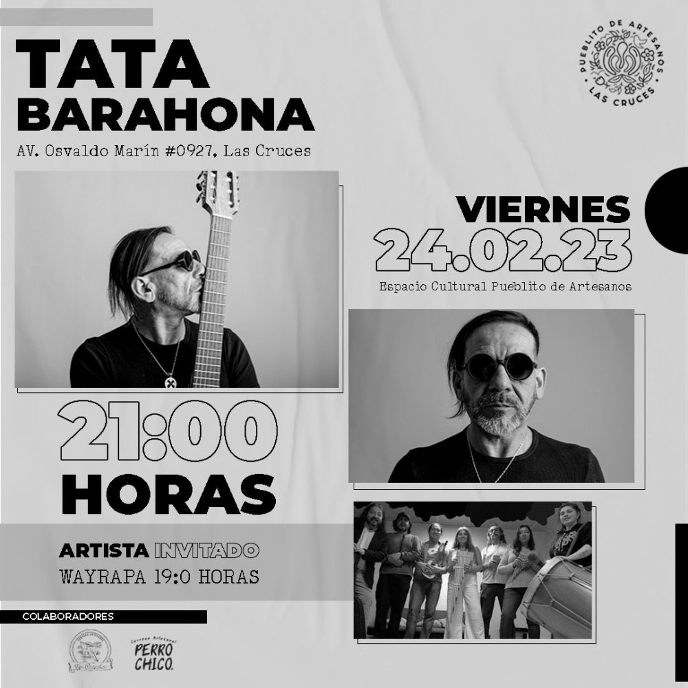 Flyer Evento TATA BARAHONA EN LAS CRUCES