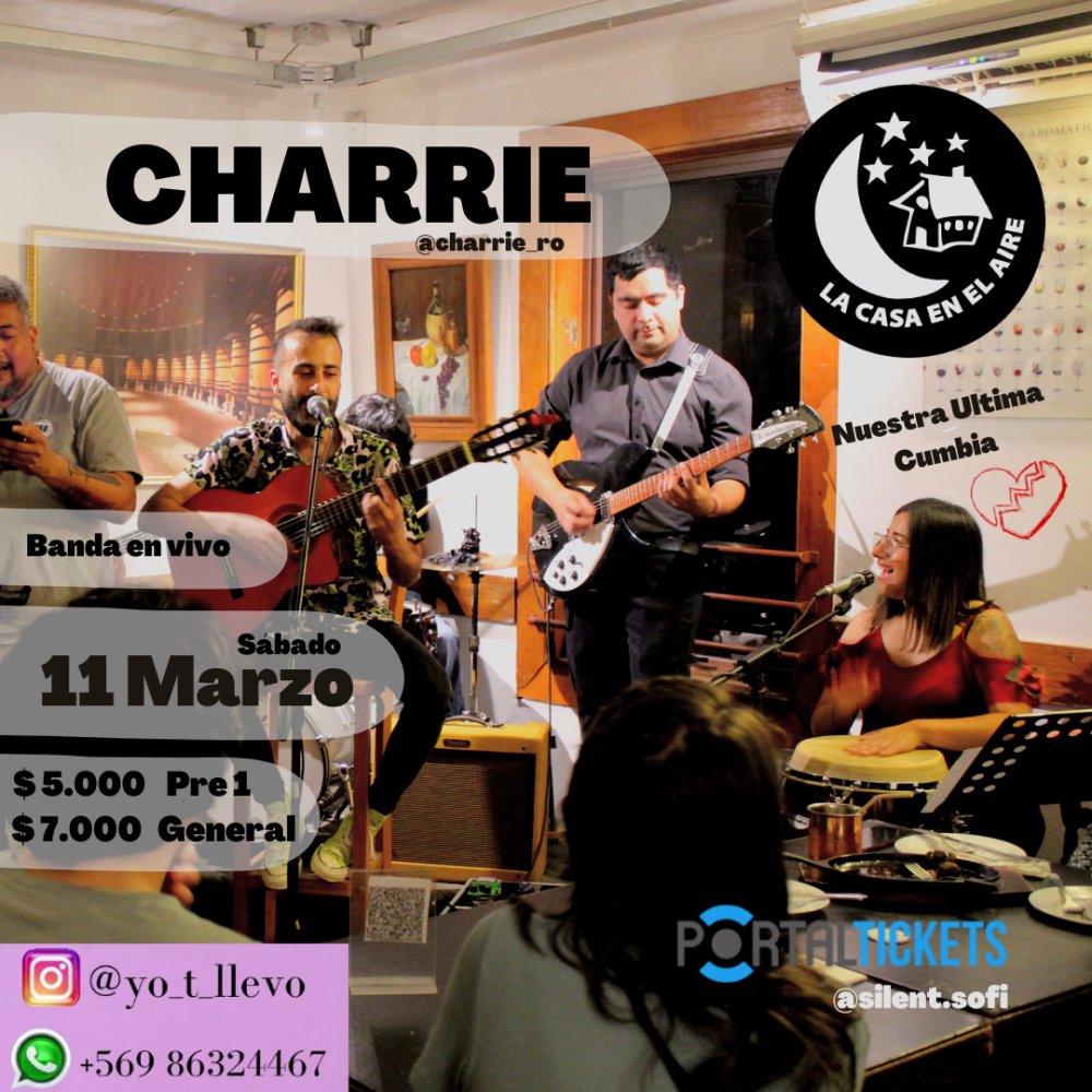 Flyer Evento CHARRIE EN LA CASA EN EL AIRE 