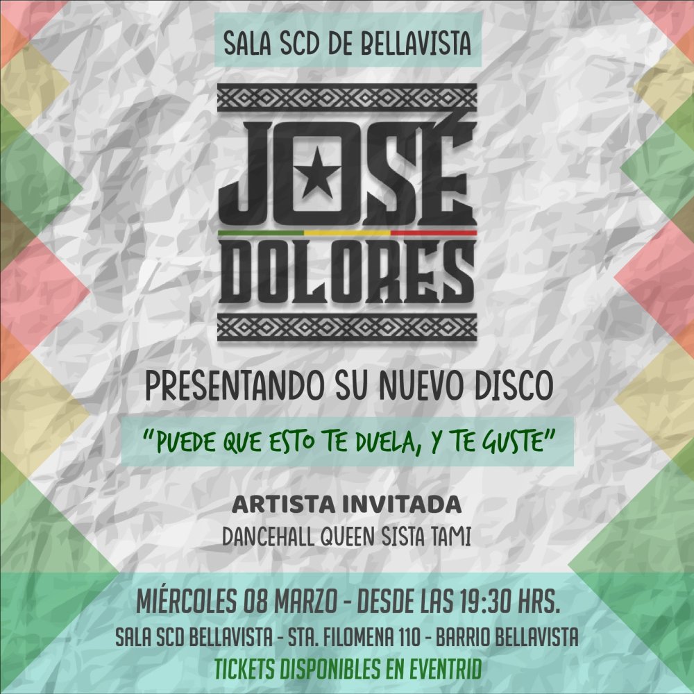 Flyer Evento JOSÉ DOLORES EN SALA SCD DE BELLAVISTA 