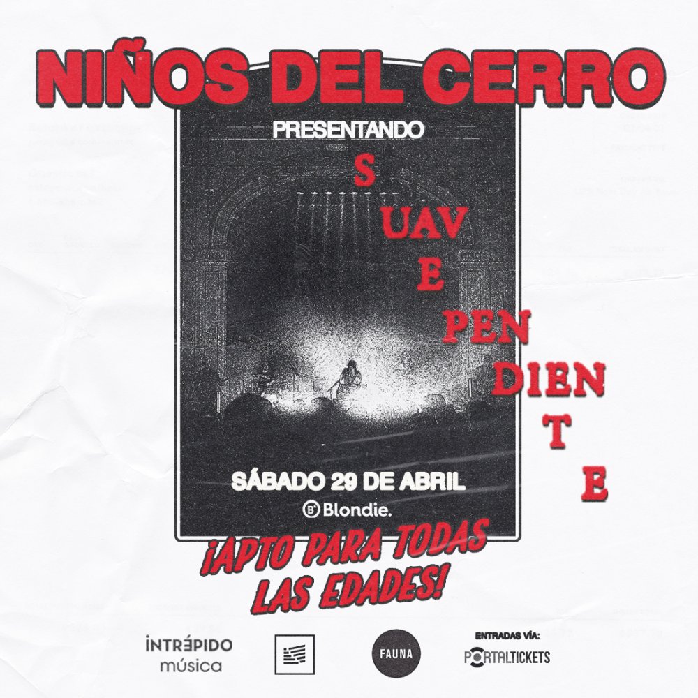 Flyer Evento NIÑOS DEL CERRO EN BLONDIE - SANTIAGO