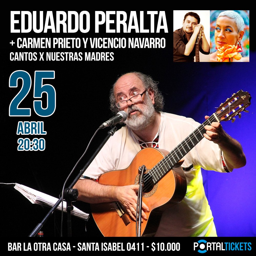 Flyer Evento EDUARDO PERALTA + CARMEN PRIETO + VICENCIO NAVARRO EN BAR LA OTRA CASA