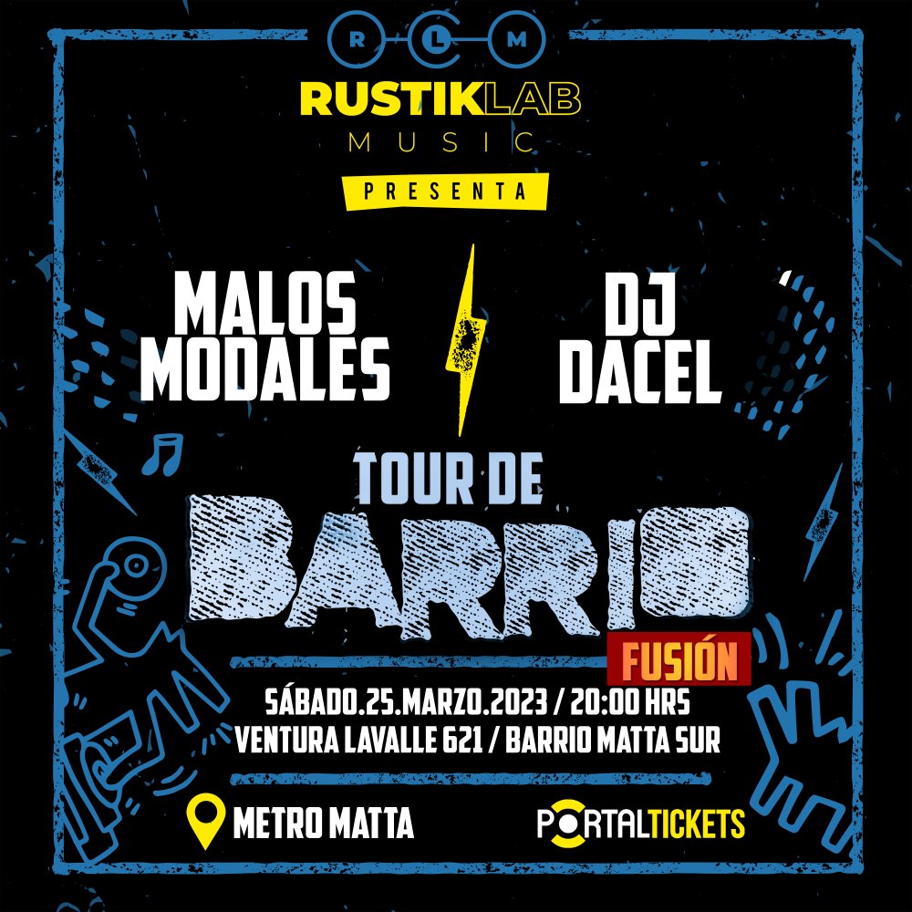 Flyer Evento TOUR DE BARRIO FUSION: MALOS MODALES & DJ DACEL