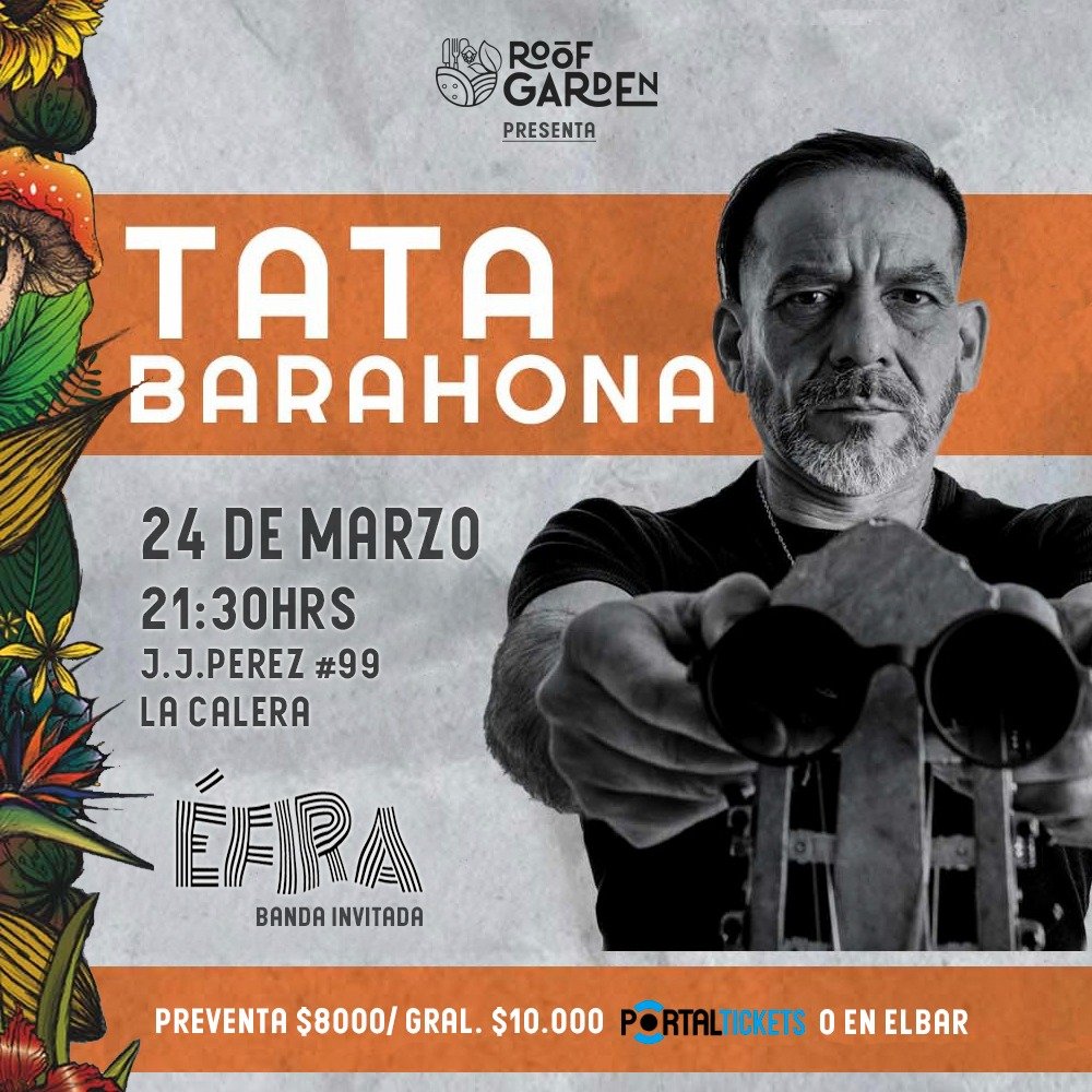 Flyer Evento TATA BARAHONA EN LA CALERA