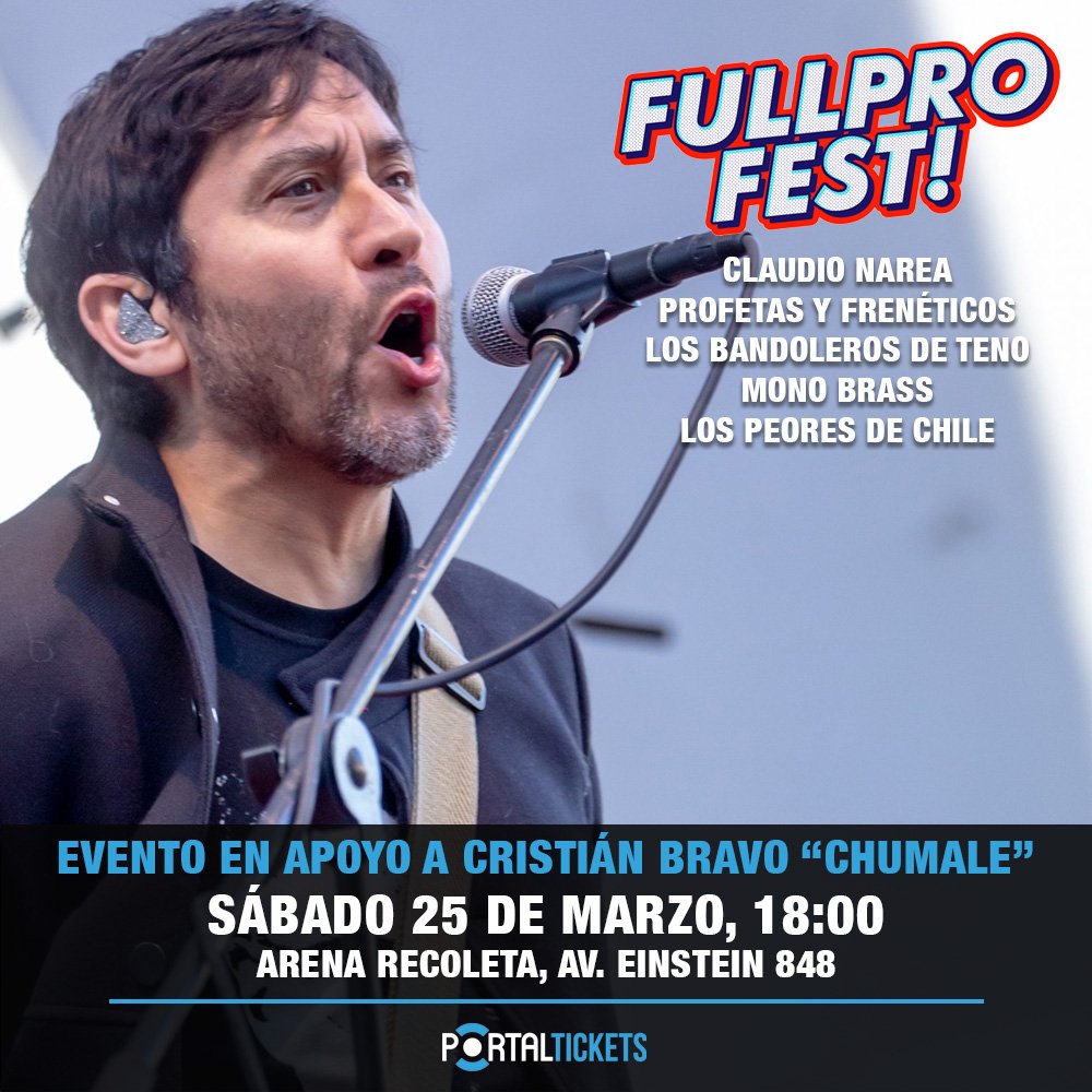 Flyer Evento CLAUDIO NAREA EN FULLPRO FEST EN ARENA RECOLETA
