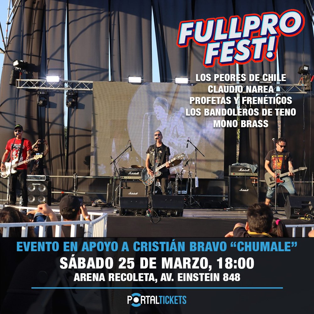 Flyer Evento LOS PEORES DE CHILE EN FULLPRO FEST EN ARENA RECOLETA