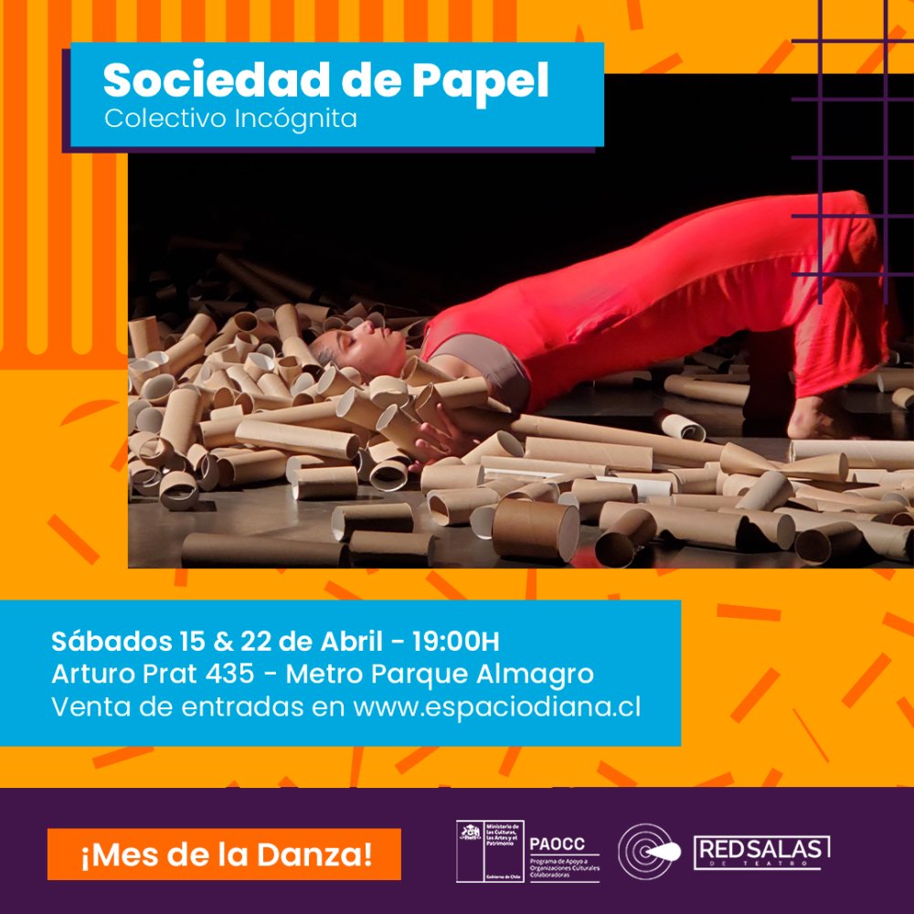 Flyer Evento DANZA: SOCIEDAD DE PAPEL EN ESPACIO DIANA