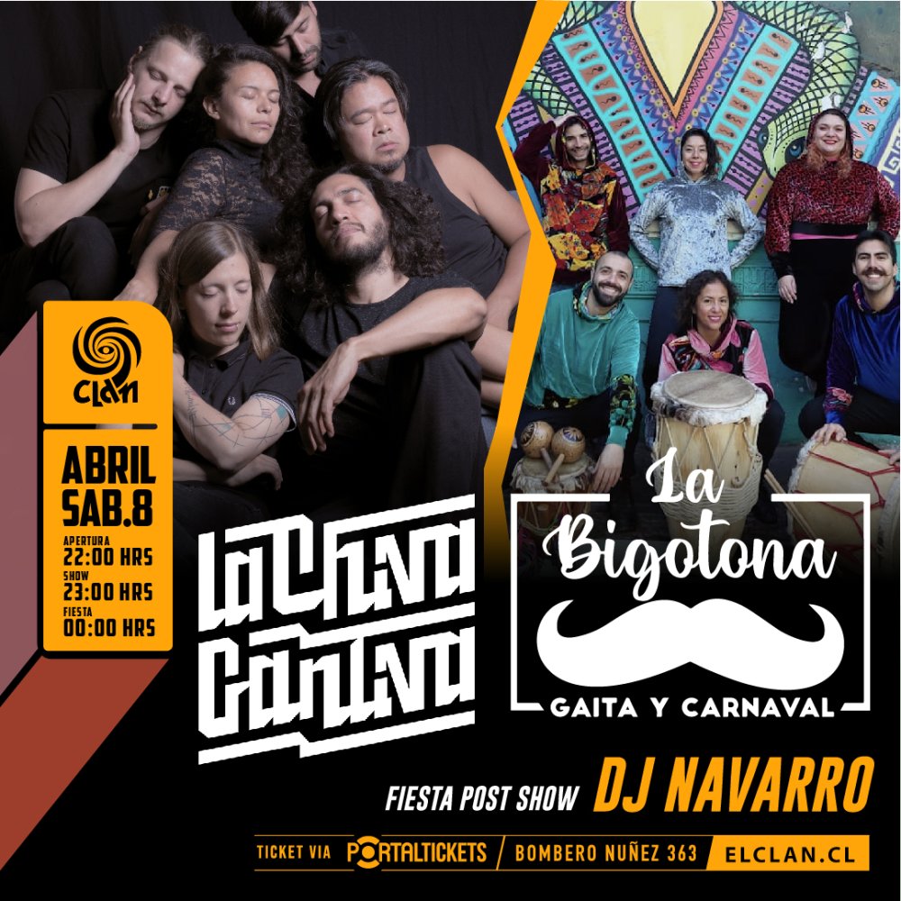 Flyer Evento CLAN PRESENTA: LA CHIVA GANTIVA & LA BIGOTONA