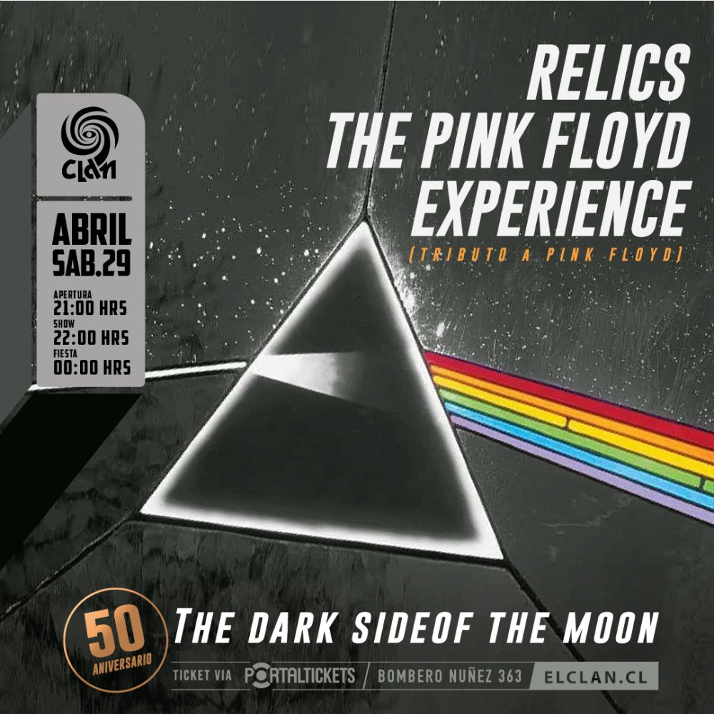 Flyer Evento CLAN PRESENTA: RELICS THE PINK FLOYD EXPERIENCE