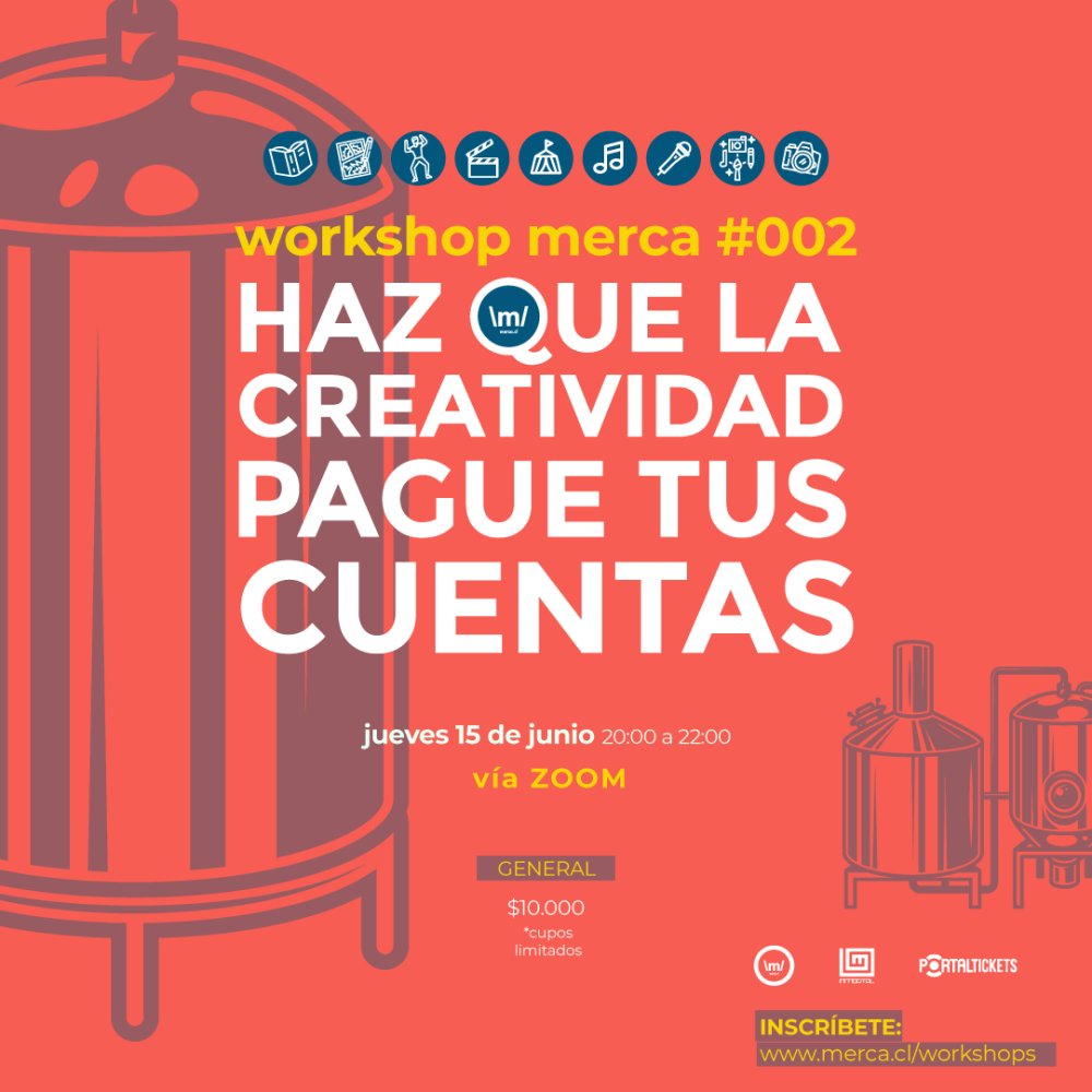 Flyer Evento WORKSHOP ONLINE: HAZ QUE LA CREATIVIDAD PAGUE TUS CUENTAS #002
