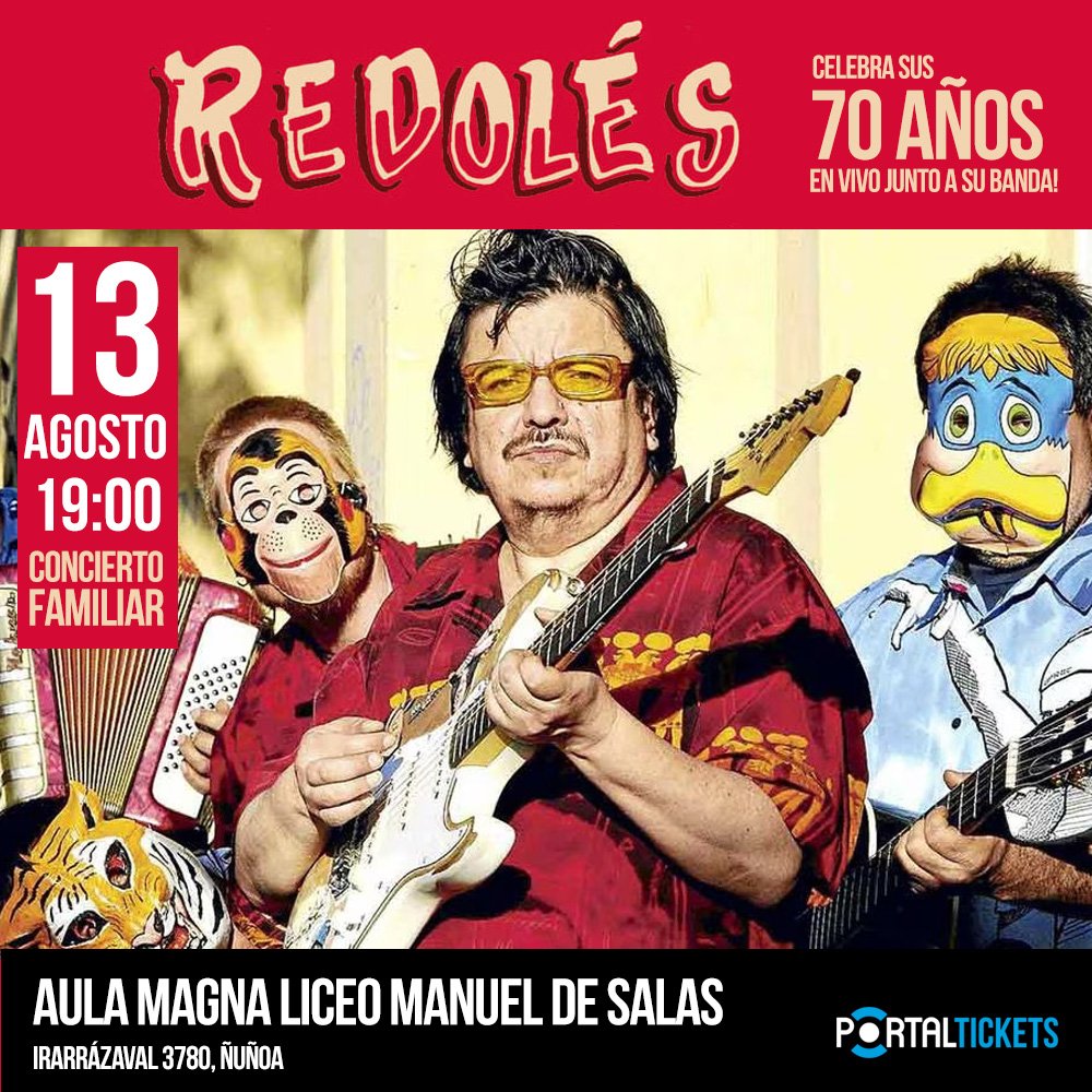 Flyer Evento REDOLÉS CELEBRA 70 AÑOS EN AULA MAGNA DEL LICEO MANUEL DE SALAS
