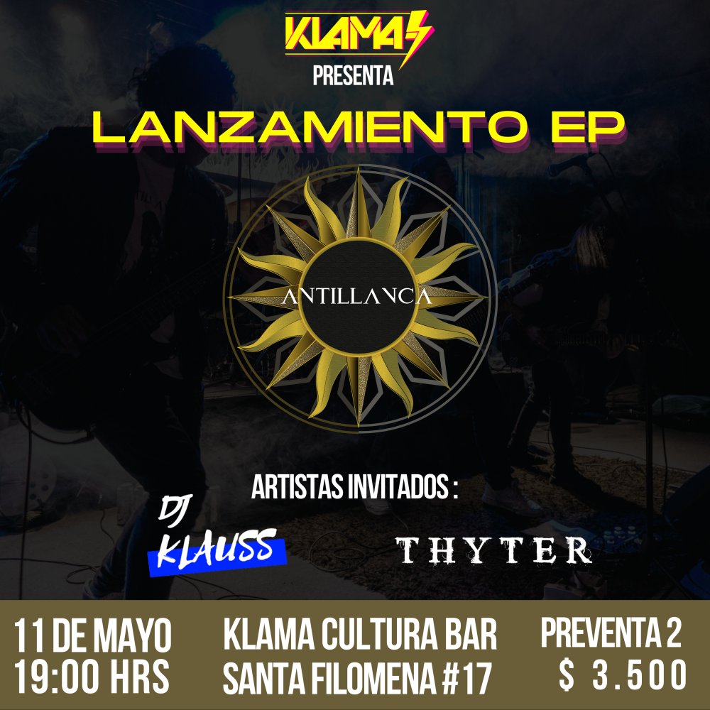Flyer Evento ANTILLANCA + THYTER + DJ KLAUSS ⚡️ KLAMA