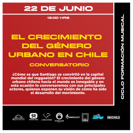 Flyer Evento CONVERSATORIO: EL CRECIMIENTO DEL GENERO URBANO EN CHILE. CICLO DE FORMACION RED PONCHO
