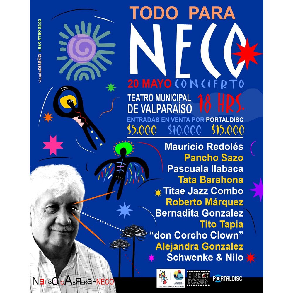 Flyer Evento TODO PARA NECO EN TEATRO MUNICIPAL DE VALPARAISO