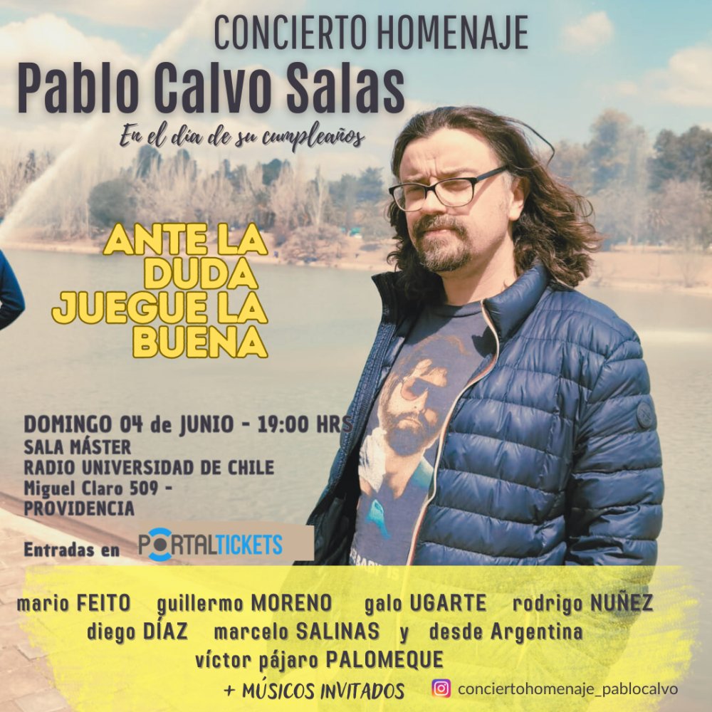 Flyer Evento CONCIERTO HOMENAJE A PABLO CALVO SALAS EN SALA MASTER