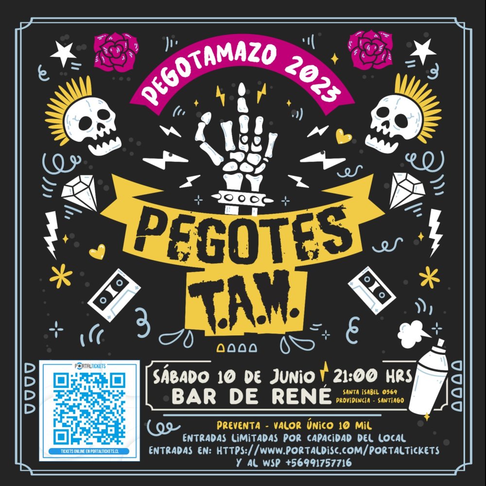 Flyer Evento PEGOTES Y TAM EN BAR DE RENE
