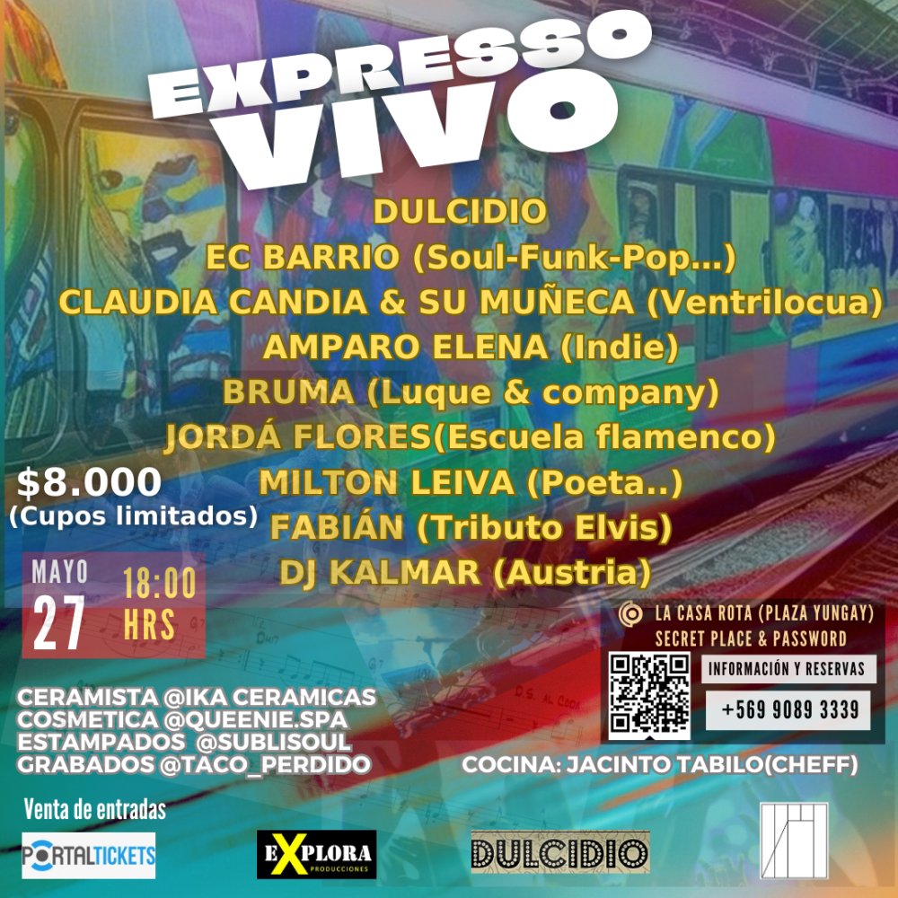 Flyer Evento EXPRESSO VIVO EN LA CASA ROTA