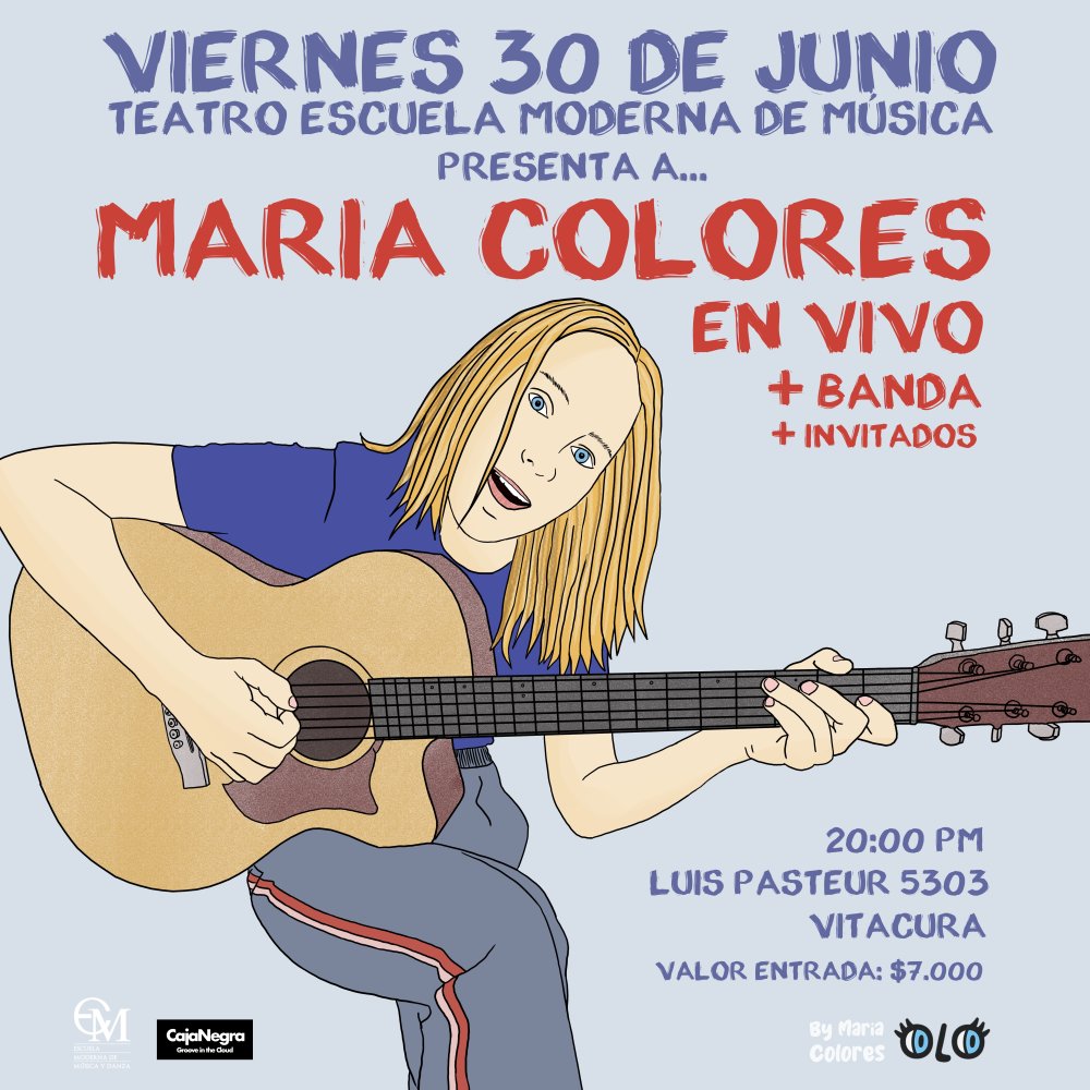 Flyer Evento MARIA COLORES EN VIVO EN TEATRO ESCUELA MODERNA