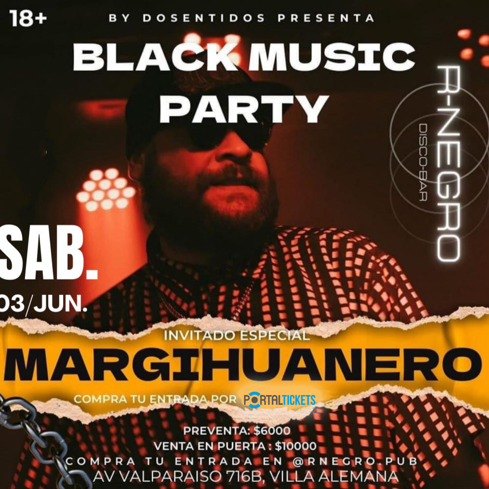 Flyer Evento BLACK MUSIC PARTY EN R-NEGRO PUB VILLA ALEMANA