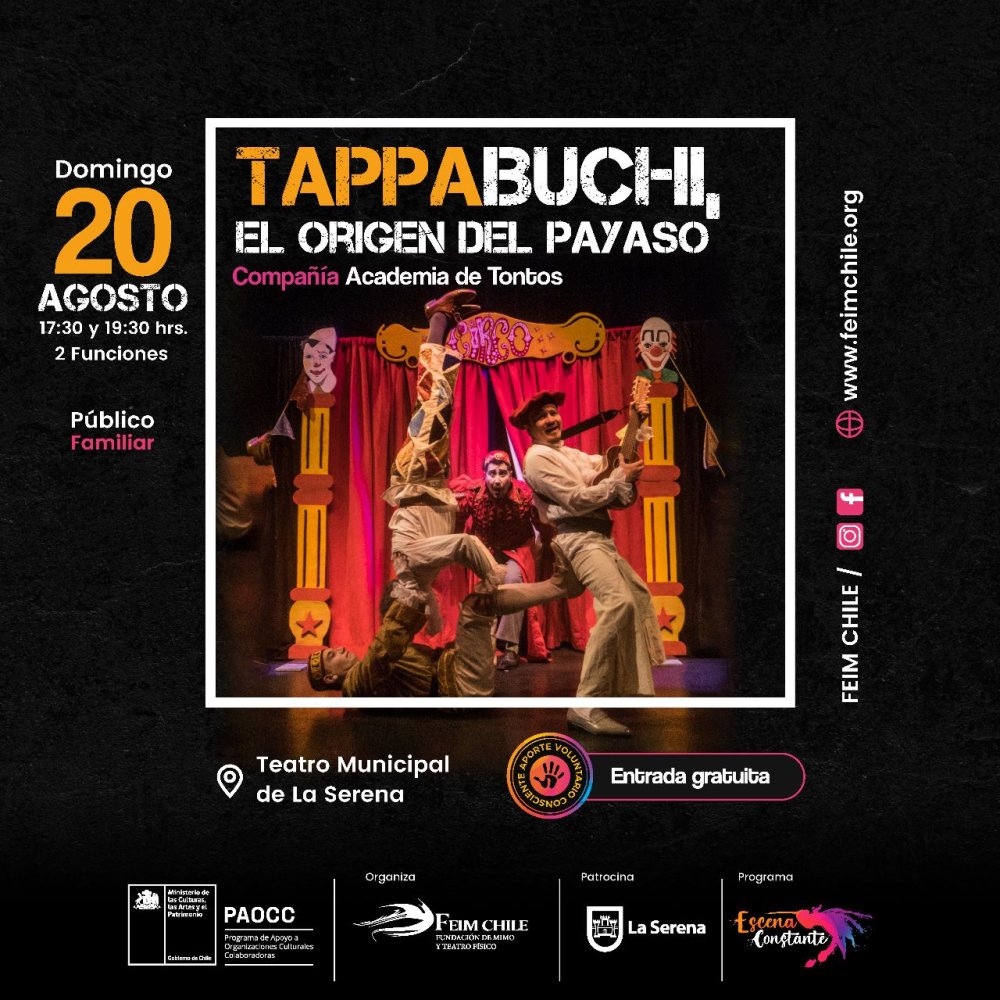 Flyer Evento TAPPABUCHI EN TEATRO MUNICIPAL DE LA SERENA 
