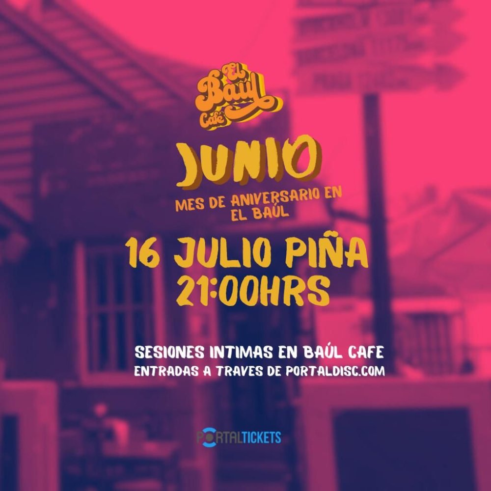 Flyer Evento JULIO PIÑA EN EL BAÚL CAFÉ VIÑA DEL MAR (SESIONES ÍNTIMAS)