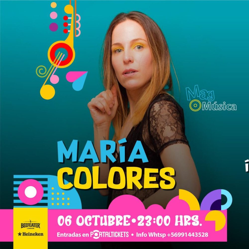 Flyer MARIA COLORES EN MAGBAR CHILLÁN