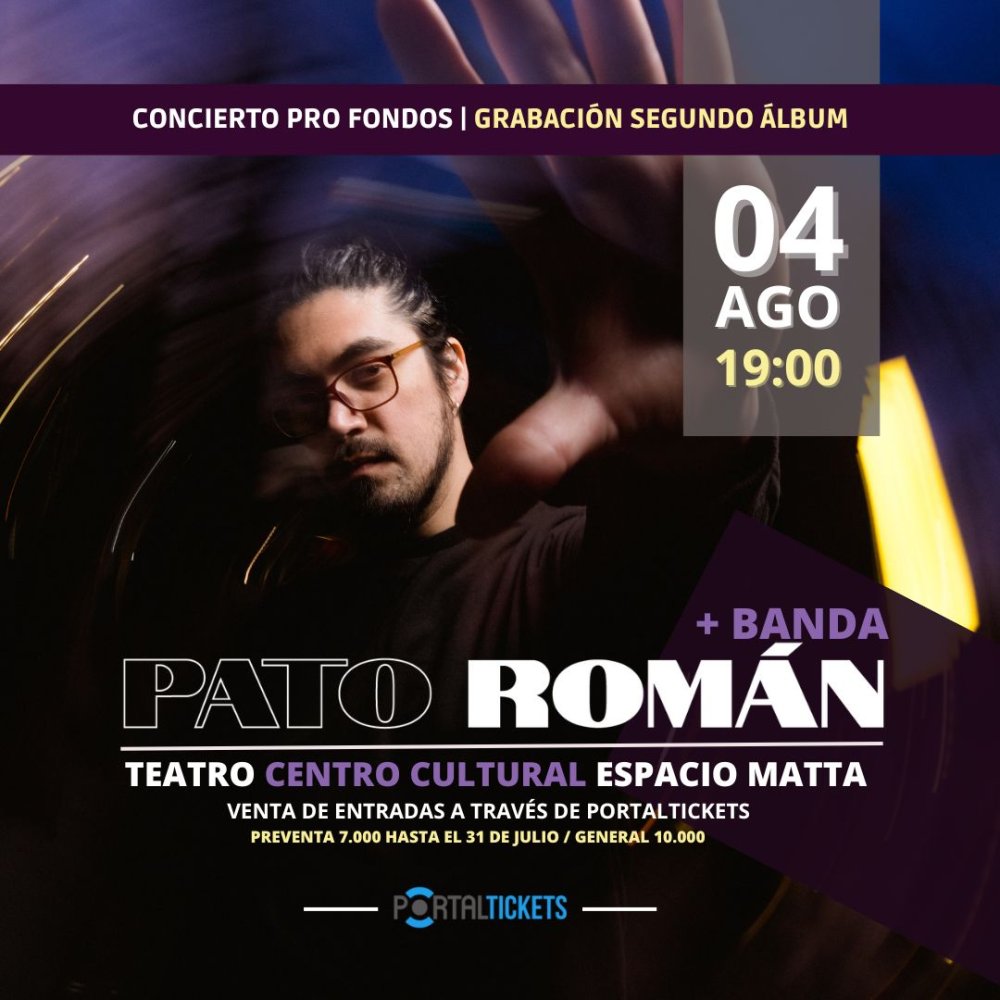 Flyer Evento PATO ROMÁN EN VIVO + BANDA EN ESPACIO MATTA
