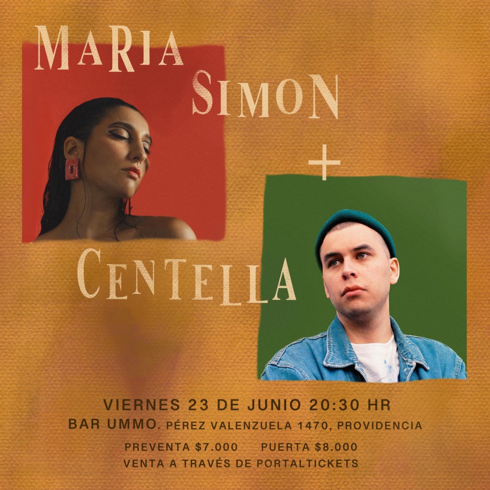 Flyer Evento CENTELLA Y MARIA SIMON EN VIVO EN BAR UMMO