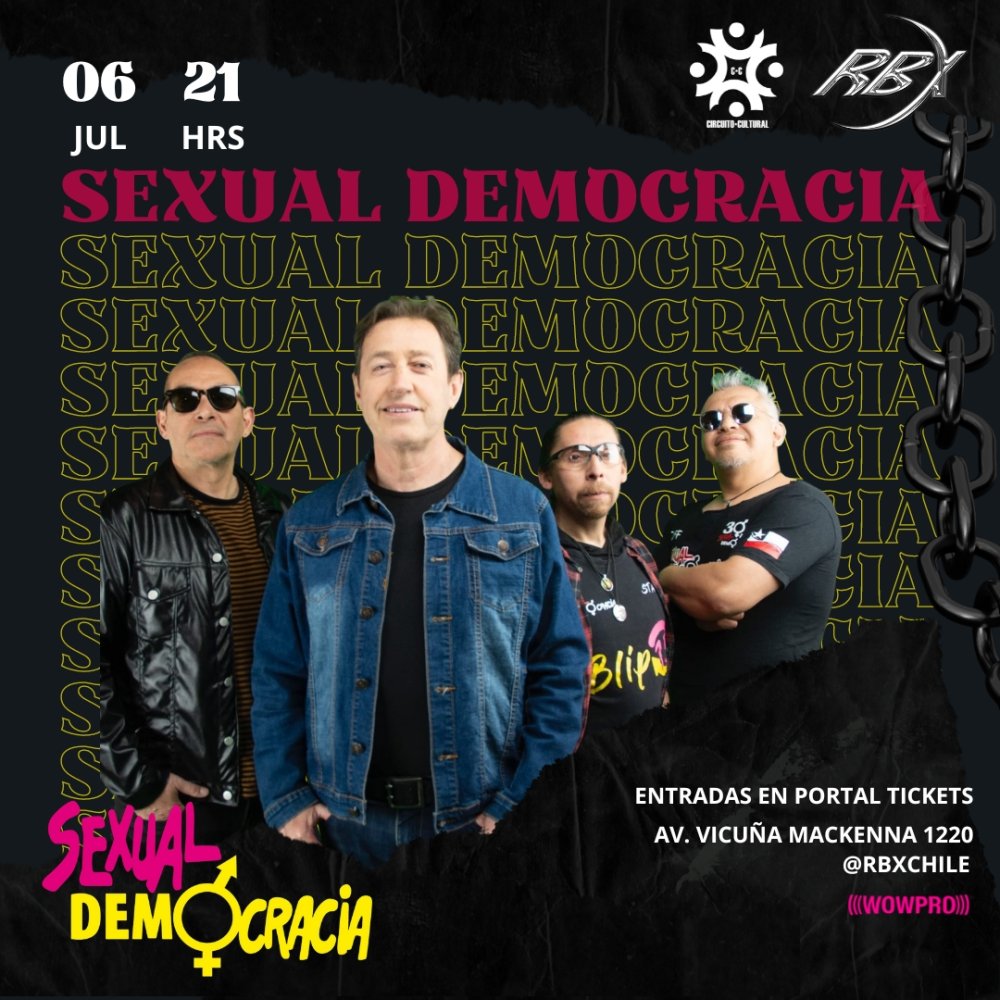 Flyer Evento SEXUAL DEMOCRACIA EN SALA RBX