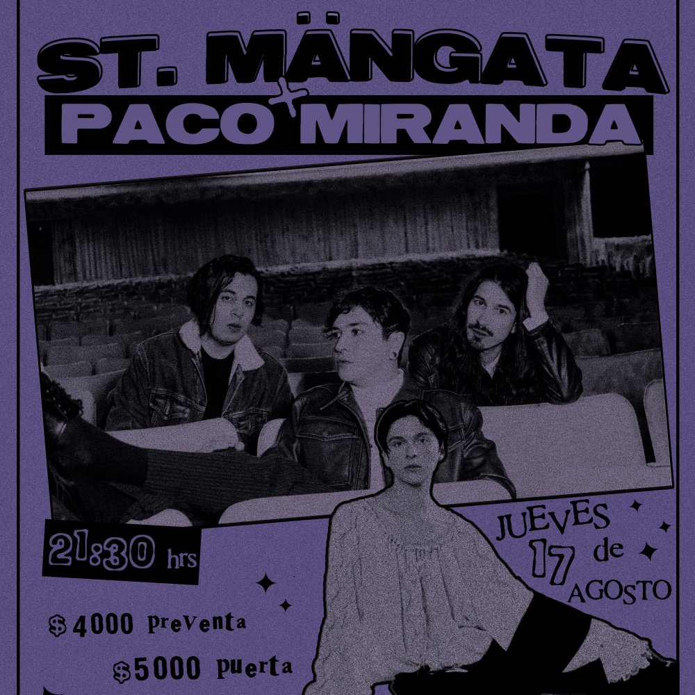 Flyer Evento ✦ ST. MANGATA + PACO MIRANDA EN BAR UMMO, SANTIAGO ✦