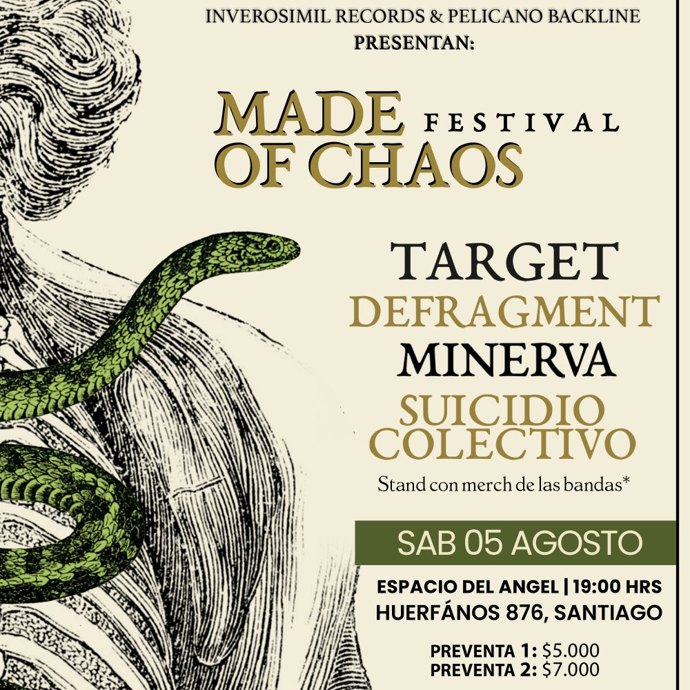 Flyer Evento MADE OF CHAOS FEST EN ESPACIO DEL ÁNGEL