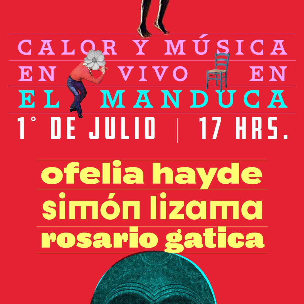 Flyer Evento CALOR Y MÚSICA: ROSARIO GATICA, SIMÓN LIZAMA Y OFELIA HAYDE EN EL MANDUCA