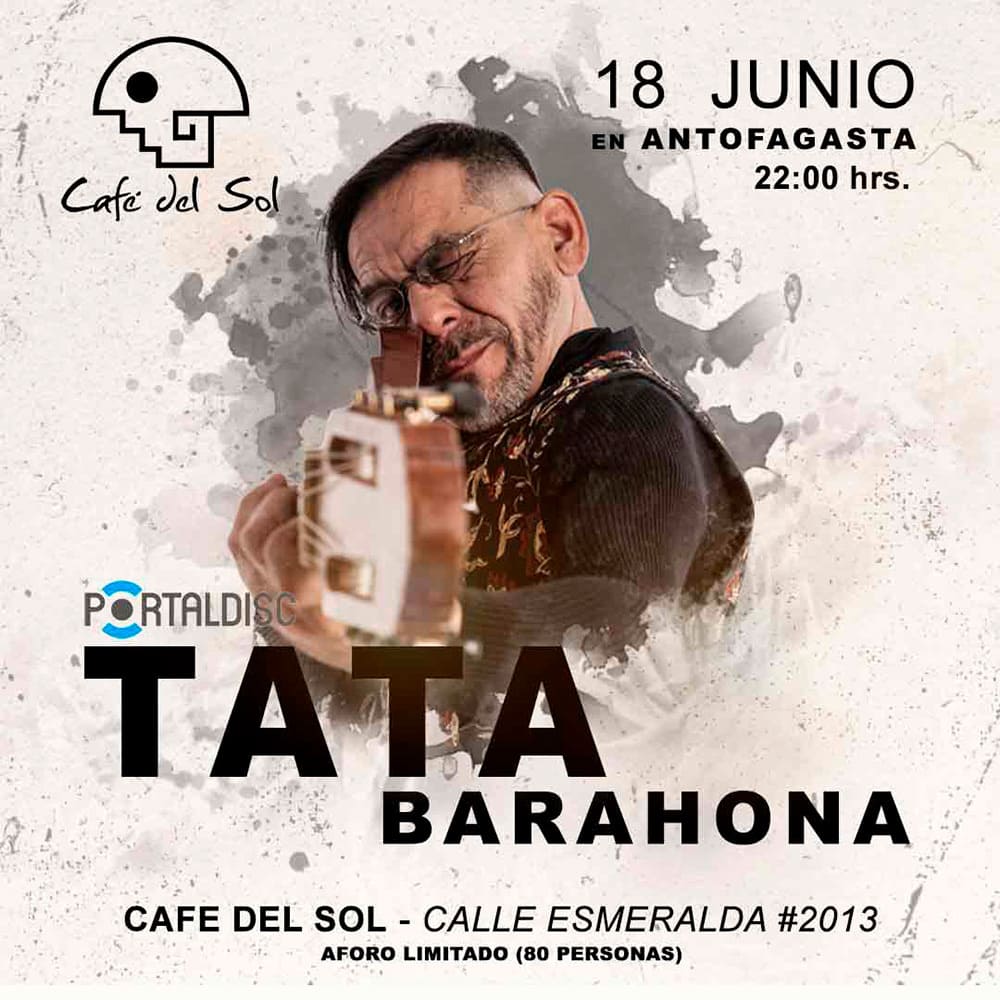Flyer Evento TATA BARAHONA EN ANTOFAGASTA