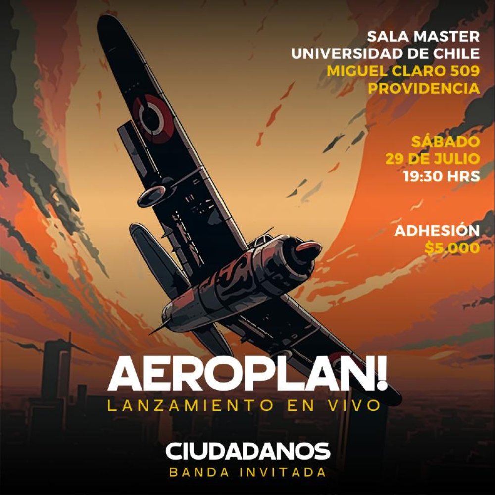 Flyer Evento LANZAMIENTO AEROPLAN! + CIUDADANOS EN SALA MASTER