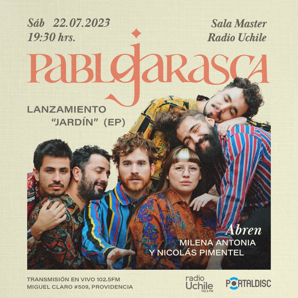 Flyer Evento PABLOJARASCA LANZAMIENTO JARDIN (EP) EN SALA MASTER