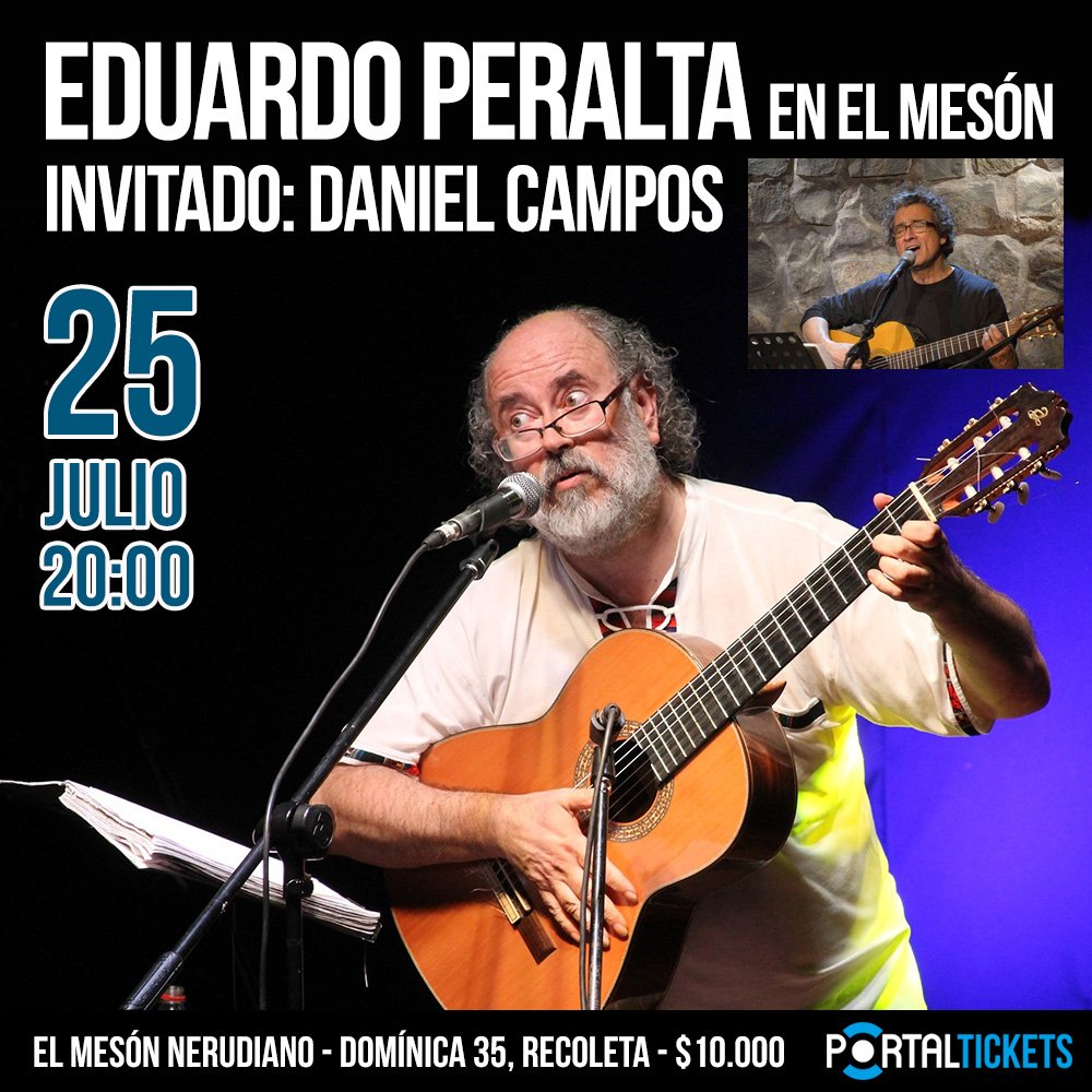 Flyer Evento EDUARDO PERALTA + DANIEL CAMPOS EN EL MESON NERUDIANO