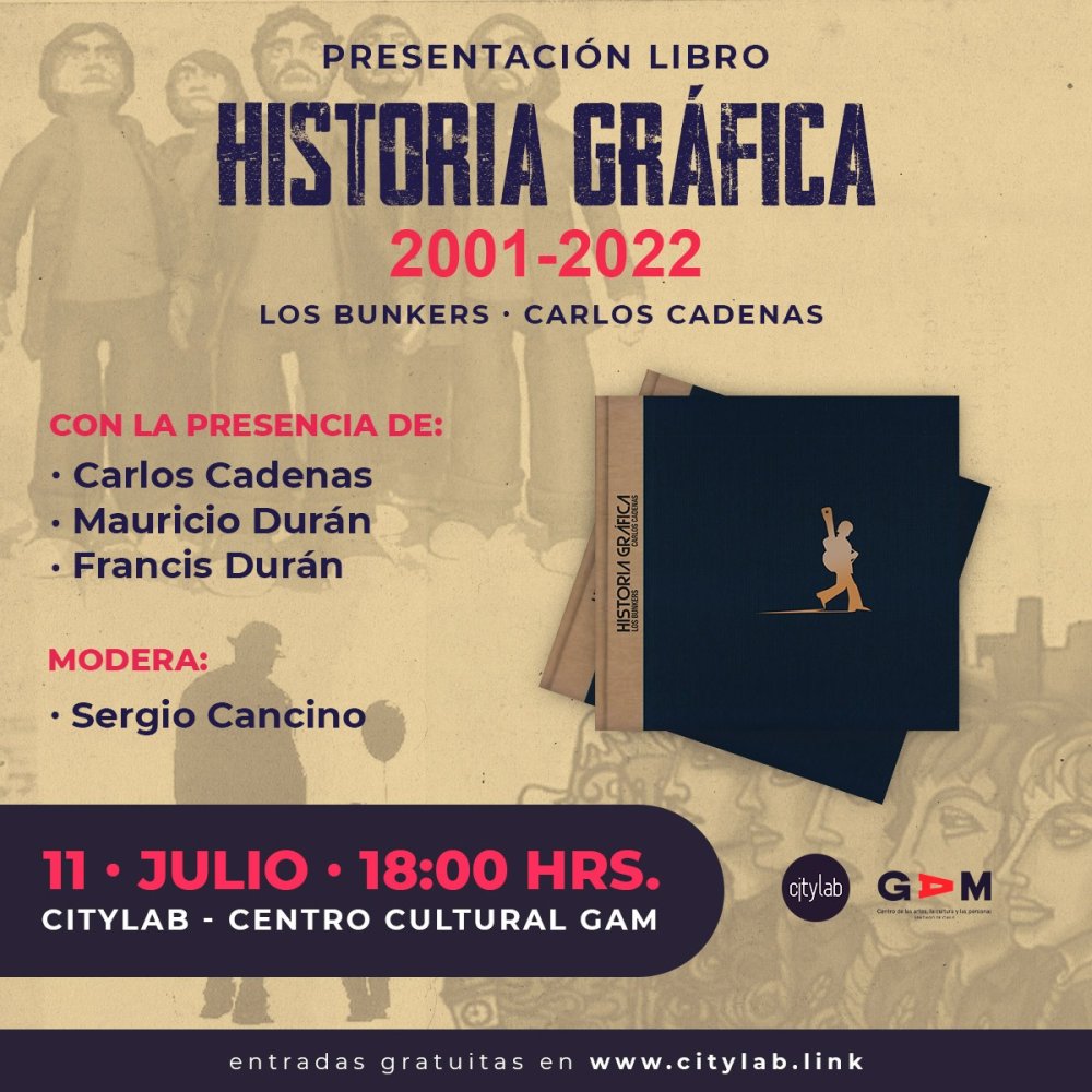 Flyer Evento PRESENTACION LIBRO HISTORIA GRAFICA DE LOS BUNKERS EN CITYLAB GAM