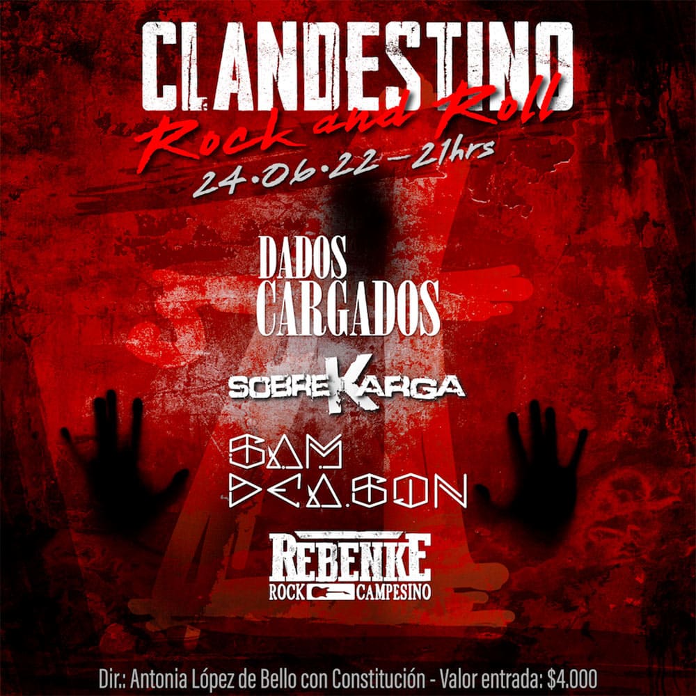 Flyer Evento CLANDESTINO ROCK AND ROLL