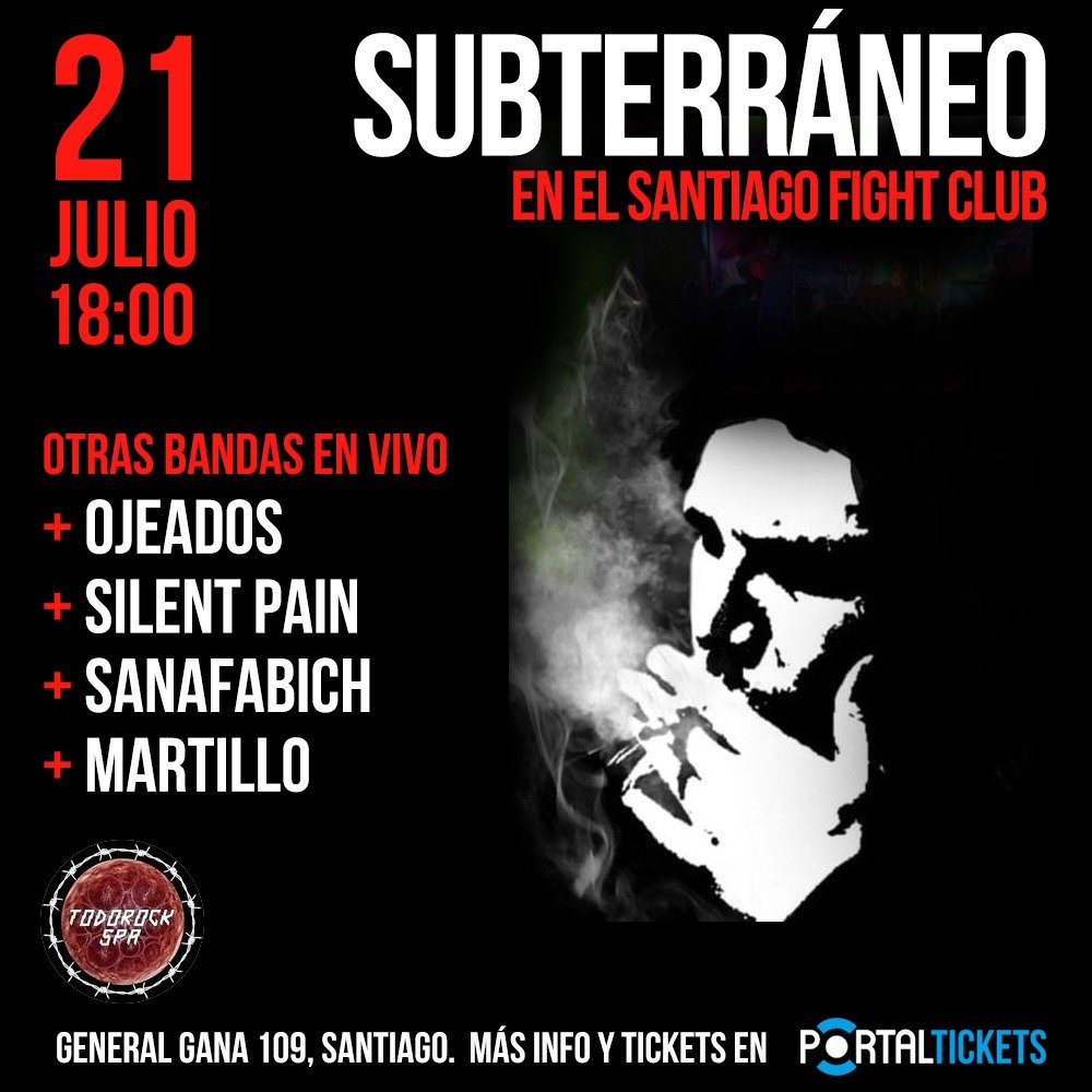 Flyer Evento SUBTERRANEO EN EL SANTIAGO FIGHT CLUB