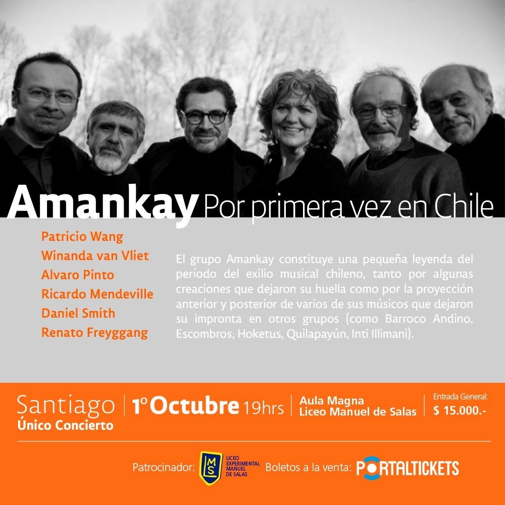 Flyer AMANKAY EN CHILE AULA MAGNA LICEO MANUEL DE SALAS