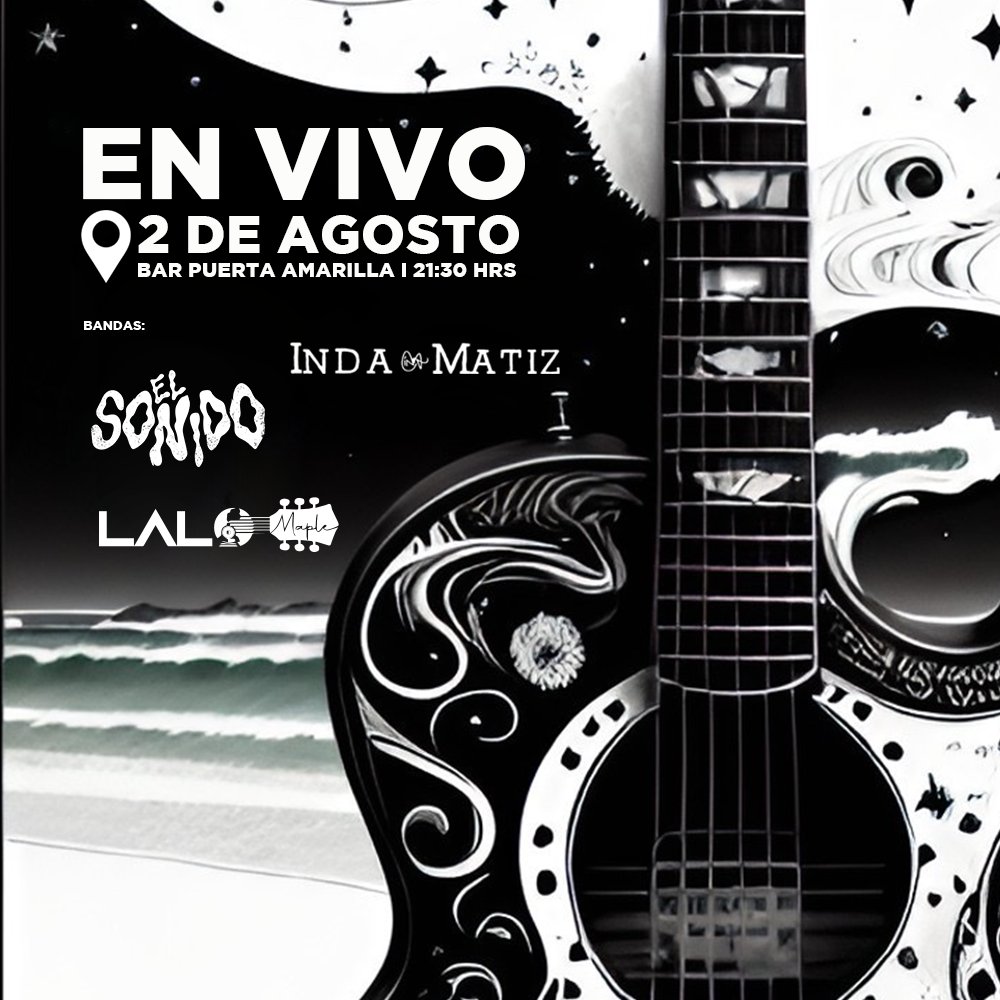 Flyer Evento INDA MATIZ & LALO MAPLE & EL SONIDO EN BAR PUERTA AMARILLA