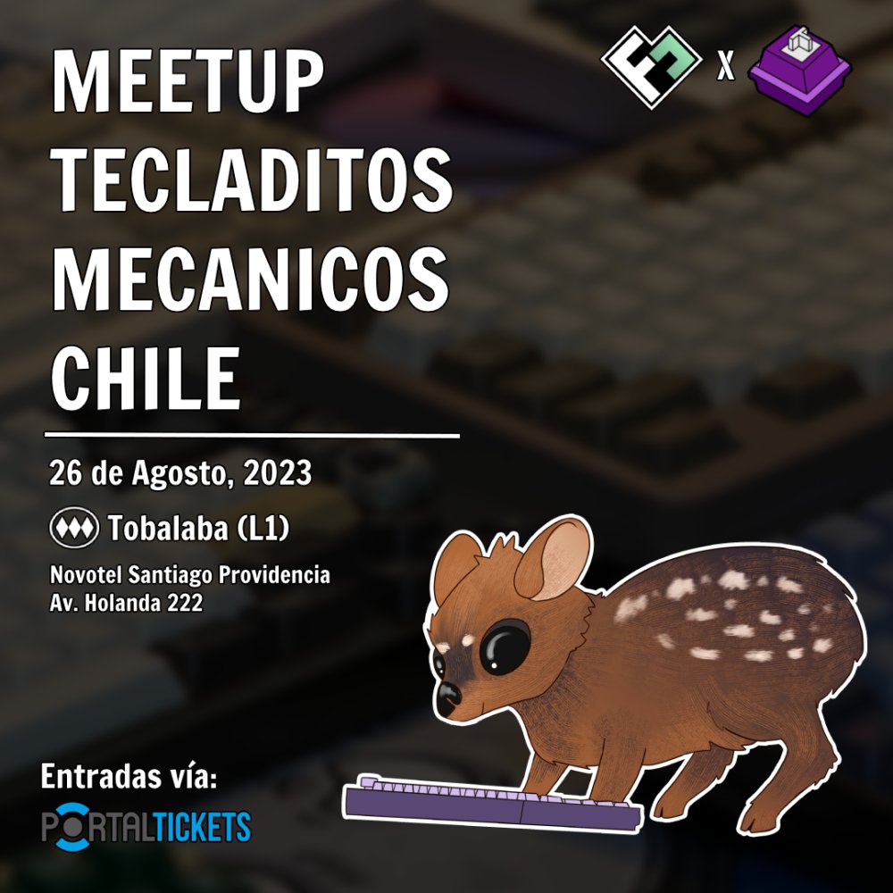 Flyer Evento MEETUP TECLADITOS MECANICOS CHILE (INVIERNO 2023) EN NOVOTEL SANTIAGO