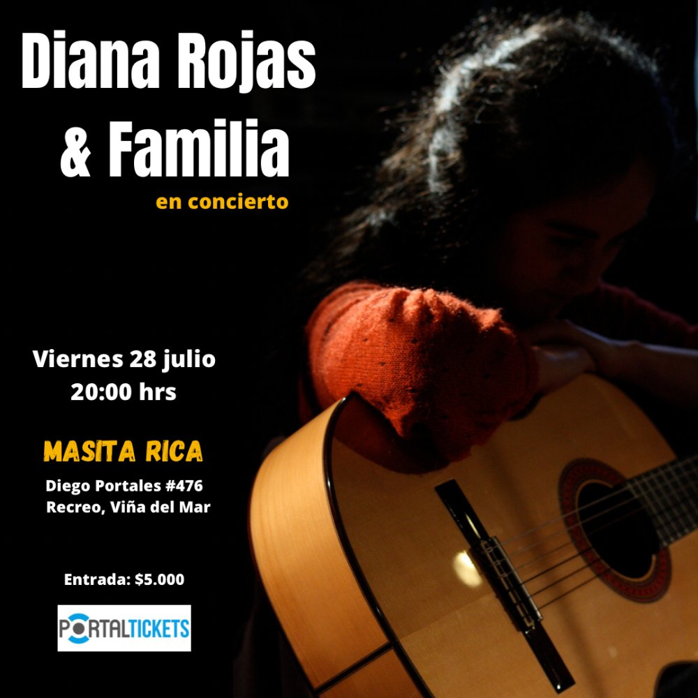 Flyer Evento CONCIERTO DIANA ROJAS & FAMILIA EN VIÑA DEL MAR