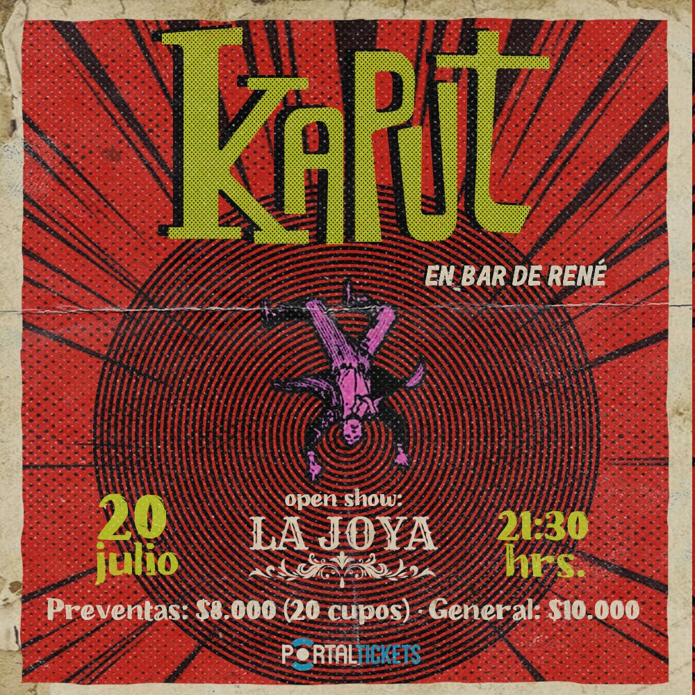 Flyer Evento KAPUT + LA JOYA EN BAR DE RENE