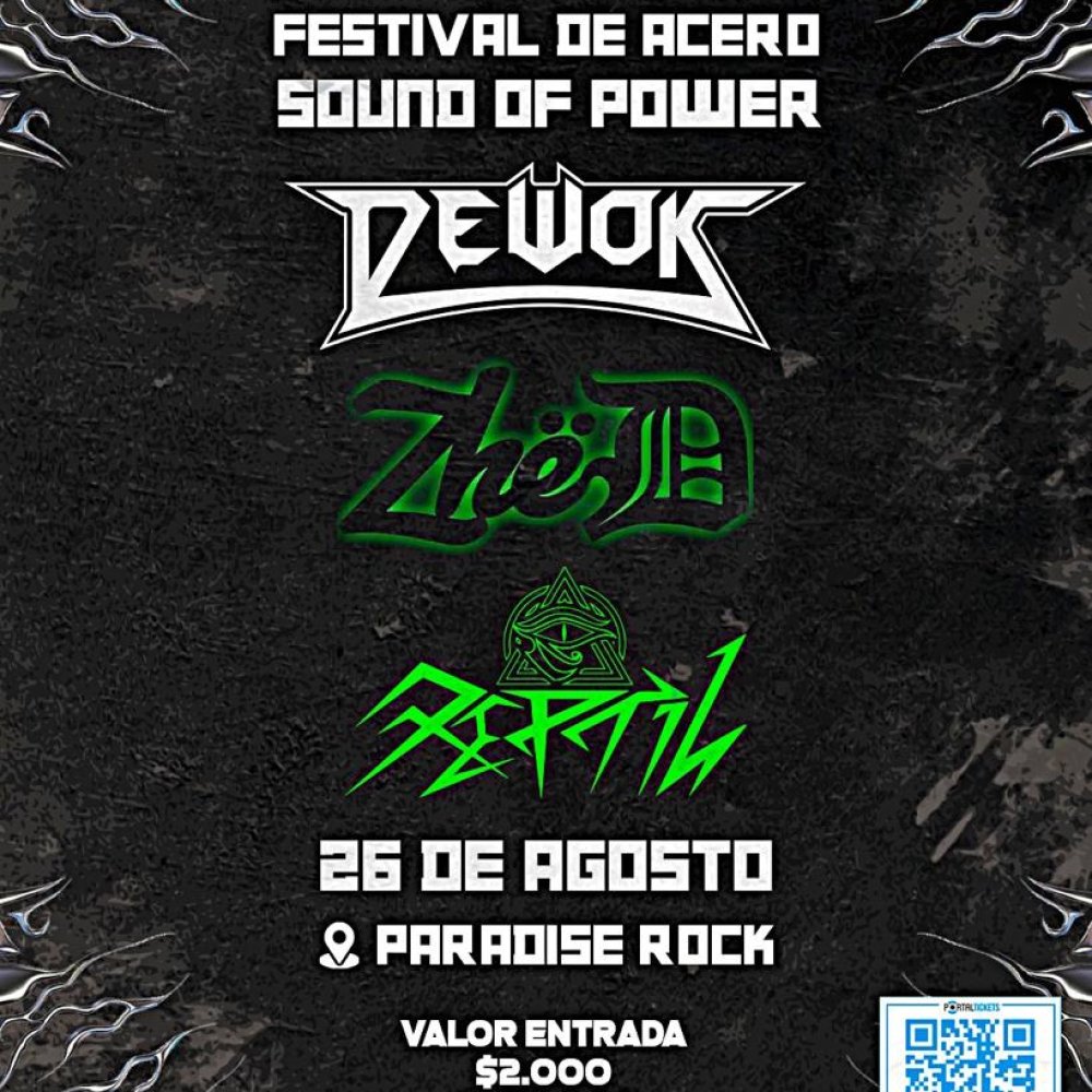 Flyer Evento FESTIVAL DE ACERO: SOUND OF POWER EN COQUIMBO